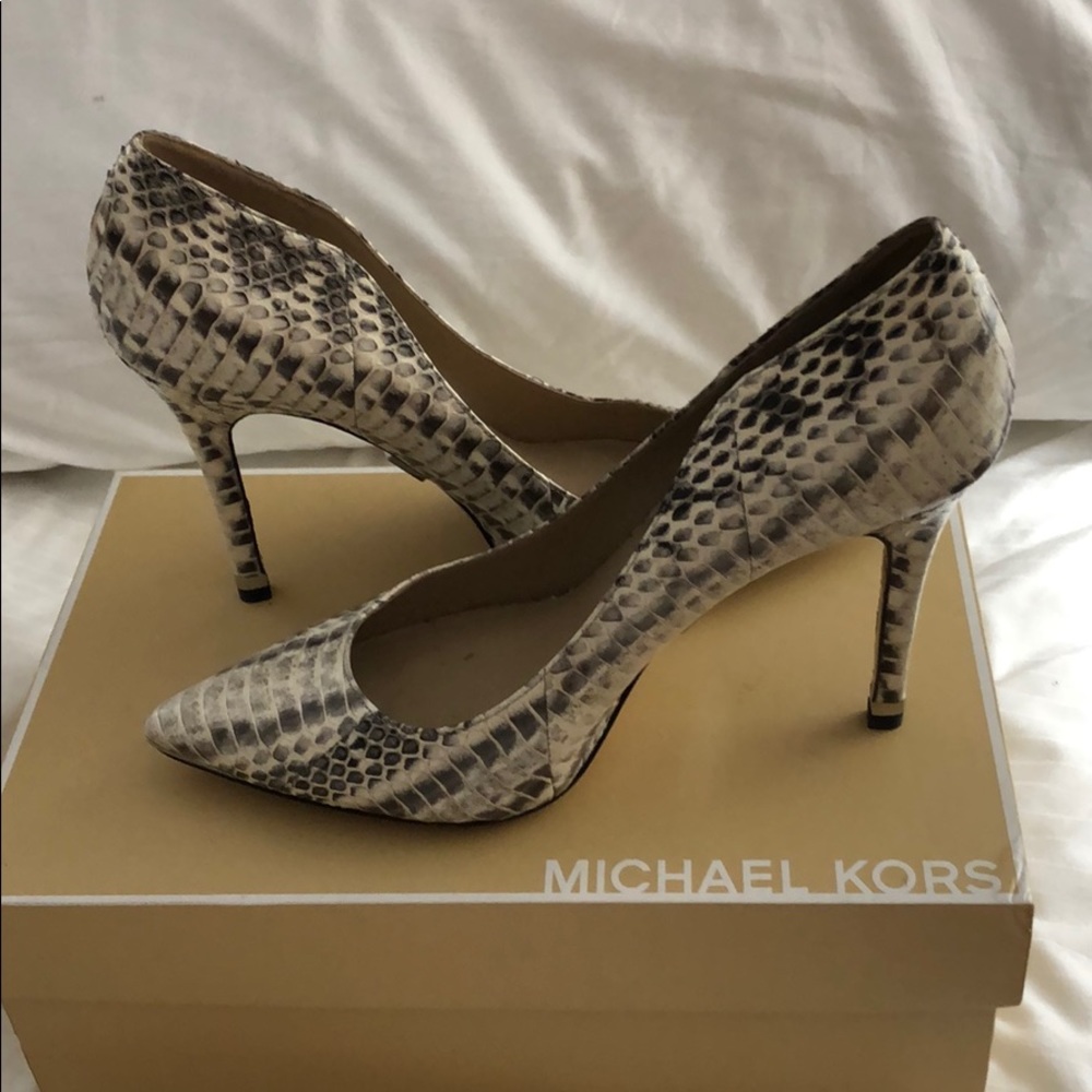 Michael kors snakeskin heels. Size 7.5